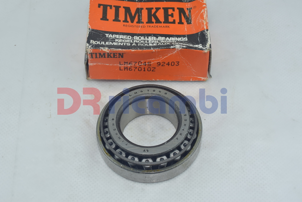 CUSCINETTO RUOTA ANT. FORD TIMKEN LM67045/LM67010 332336C  D. 31.75x59.131x18.57