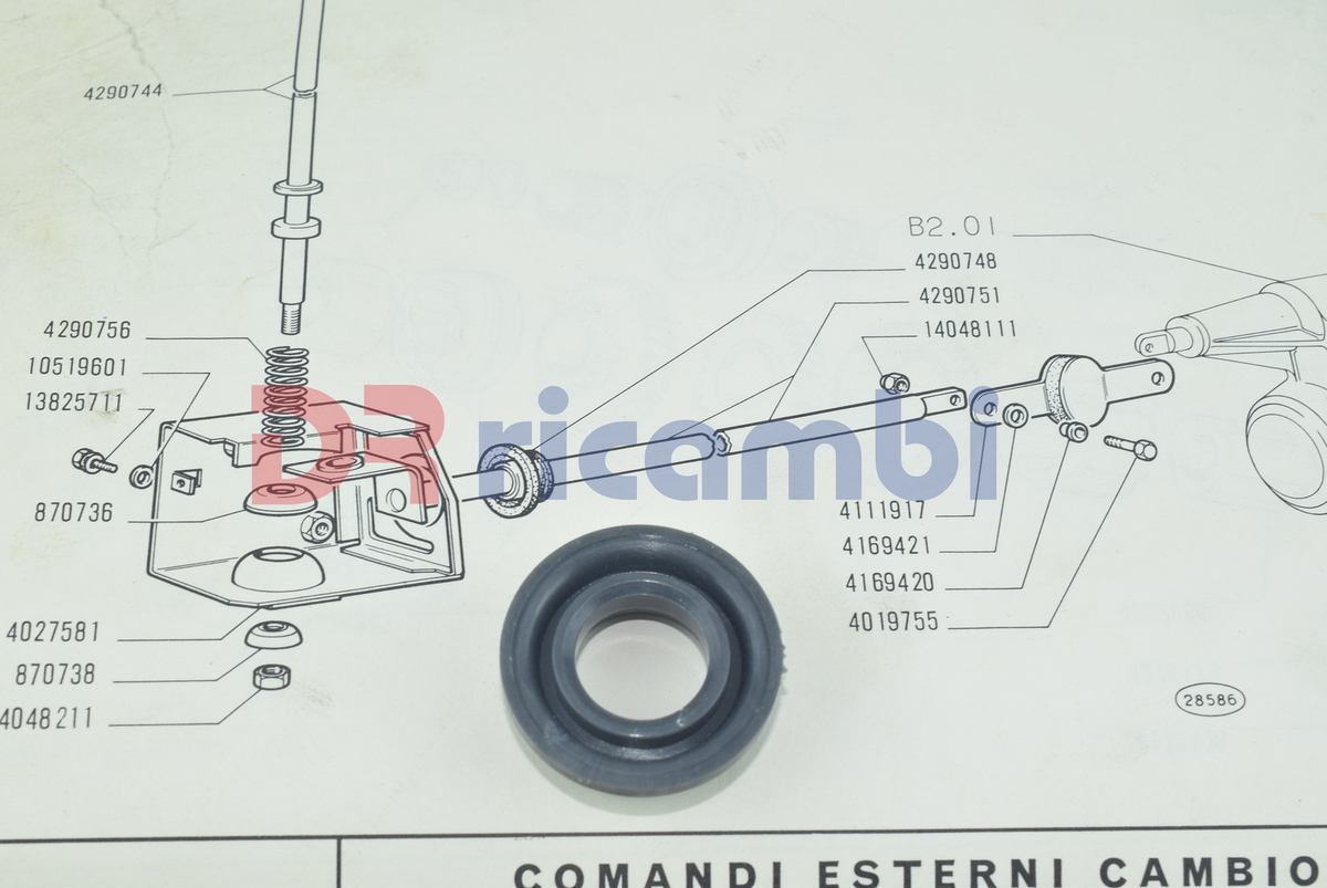 BOCCOLA LEVA COMANDO CAMBIO FIAT 500R FIAT 126 MALO' 2087 FIAT 4329757