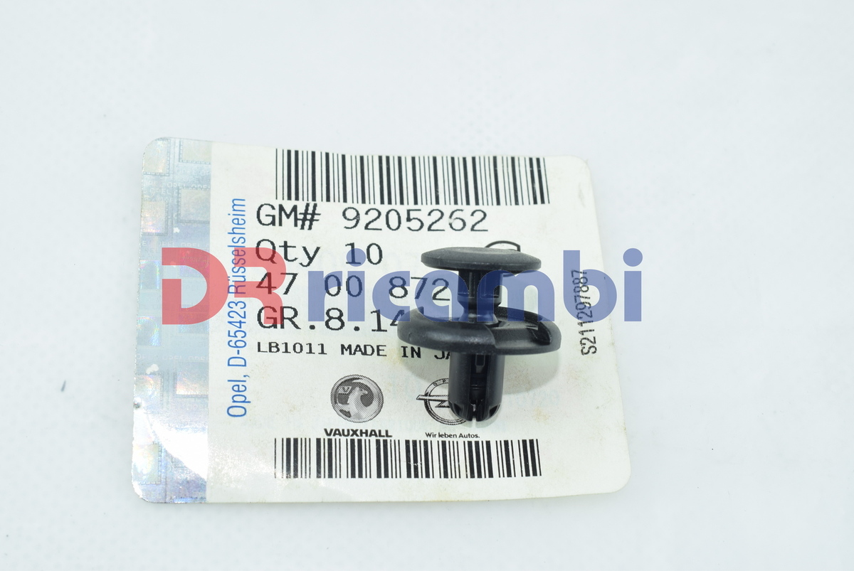 MORSETTO GRAFFA FERMAGLIO CLIP DI FISSAGGIO CALOTTA ANT. OPEL 4700872 - 9205262