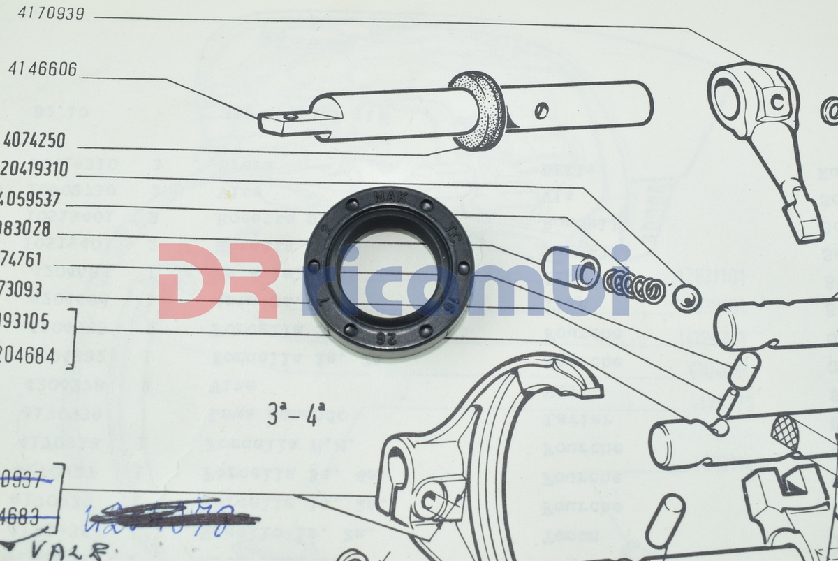 PARAOLIO TENUTA ASTA SELEZIONE MARCE CAMBIO PER FIAT 124  850 4074250/1  16x26x7