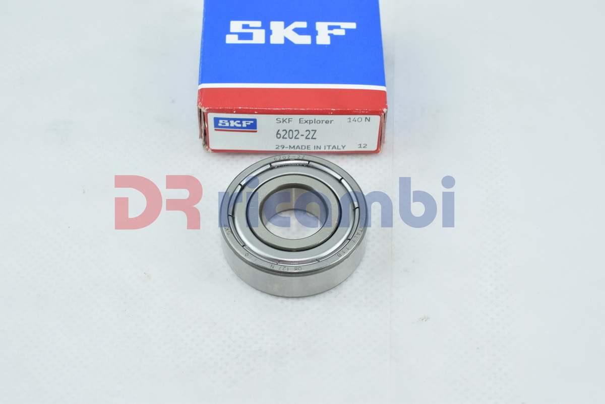 CUSCINETTO A SFERE A UNA CORONA CHIUSO AMBO I LATI SKF SKF 6202-2Z  D. 15x35x11 