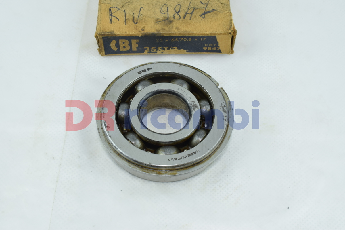 CUSCINETTO A SFERE PER CAMBIO FIAT 1400 CBF 25ST/3 RIV 9847 D. 25x65/70.6x17