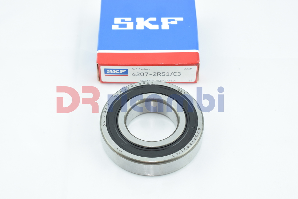 CUSCINETTO RIGIDO A UNA CORONA DI SFERE - SKF 6207 2RS1/C3 - D. 35x72x17