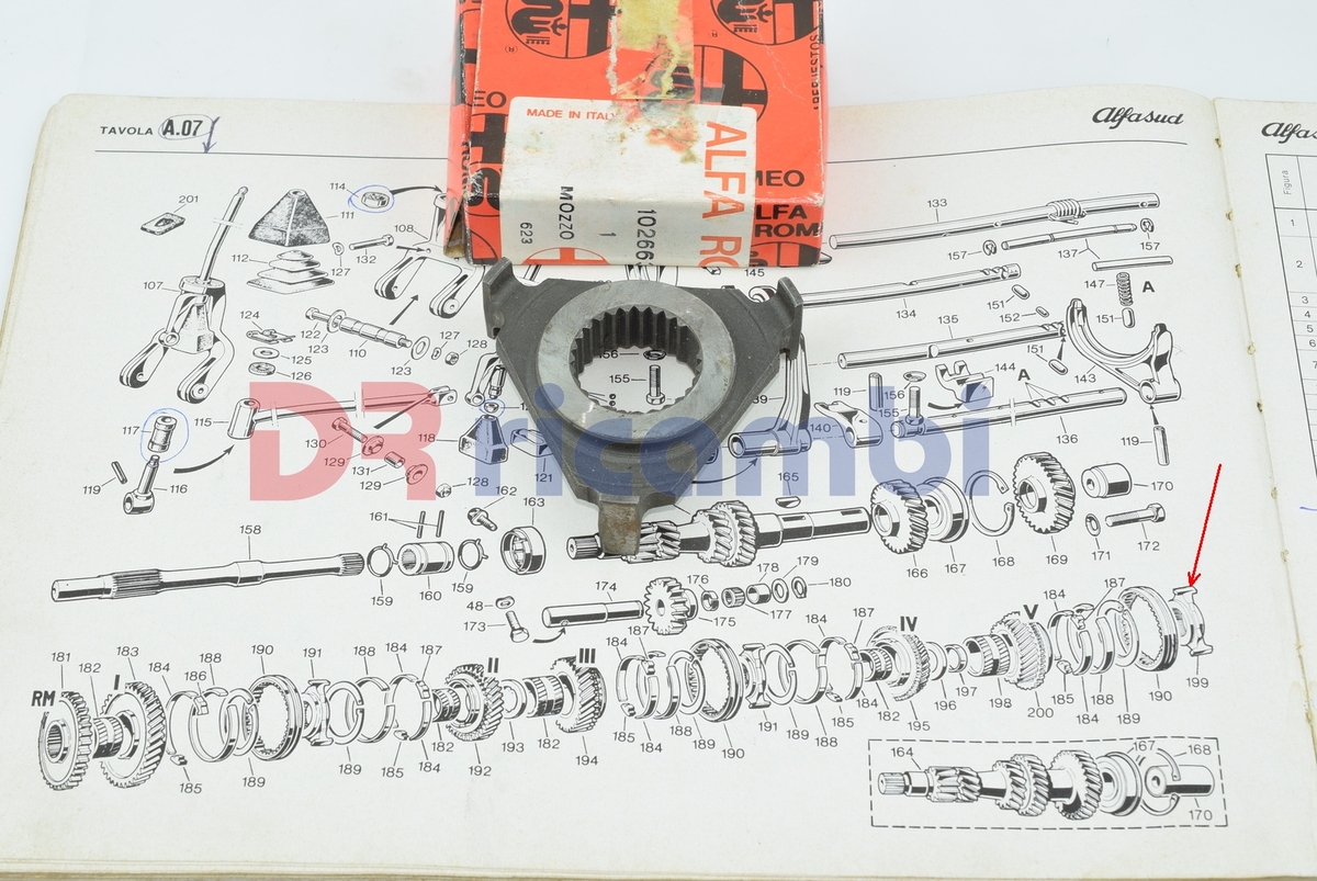 MOZZO CAMBIO 5a V. ALFA ROMEO ALFA SUD ALFA SUD SPRINT ALFA 33 ALFA ROMEO 102663