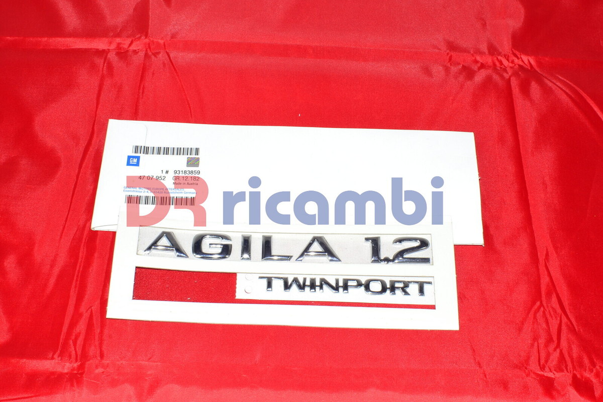 TARGHETTA LOGO SCRITTA &quot; AGILA 1.2 TWINPORT &quot; OPEL AGILA A - OPEL 93183859