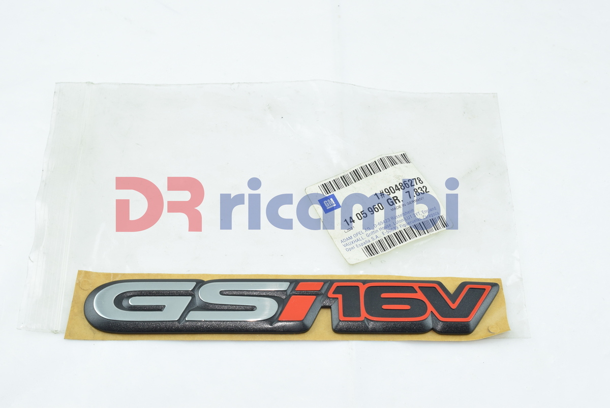 LOGO SCRITTA STEMMA &quot; GSI 16V &quot; PANNELLO ANT OPEL CORSA B TIGRA A - 90486278