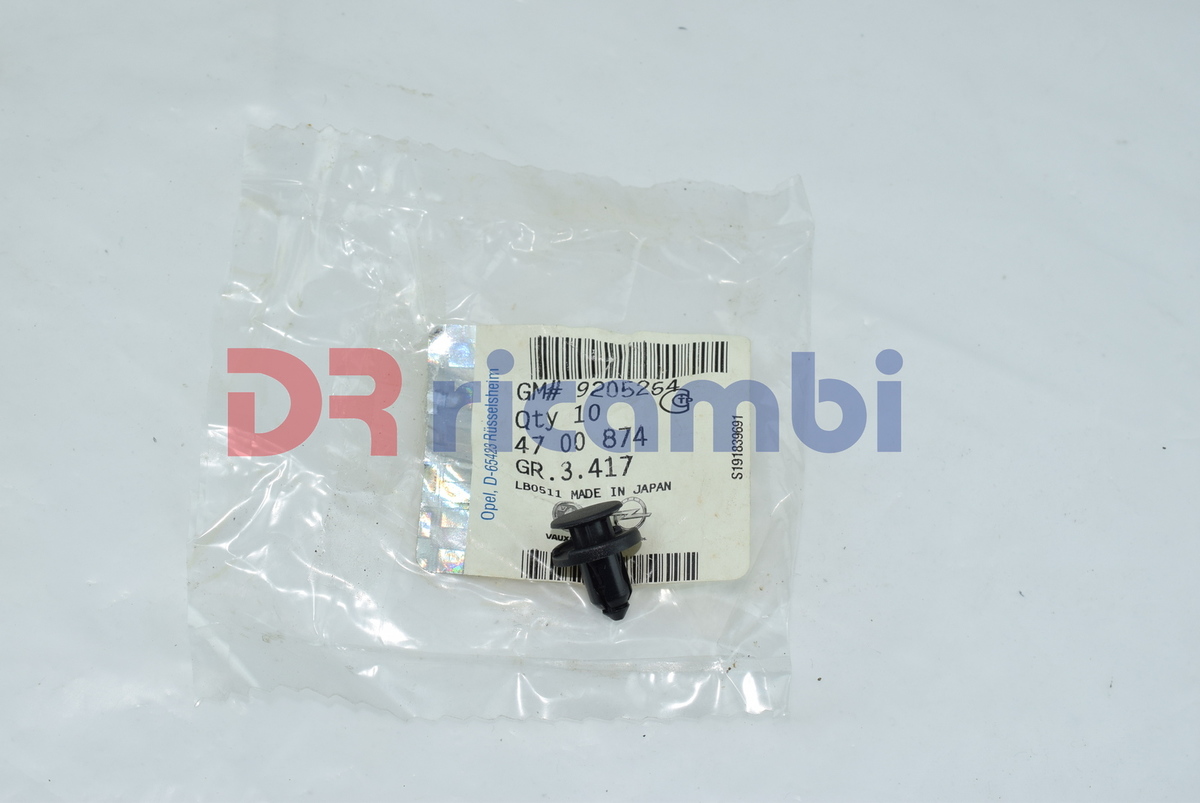 RIVETTO MOLLETTA FERMO ACCESSORI VARI OPEL AGILA A AGILA B - OPEL  9205264