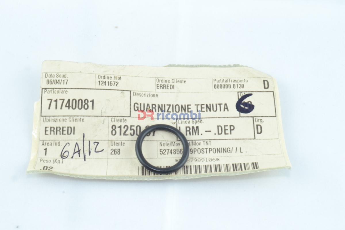 GUARNIZIONE DI TENUTA RADIATORE OLIO FIAT STILO 1.9 cc JTD - FIAT 71740081