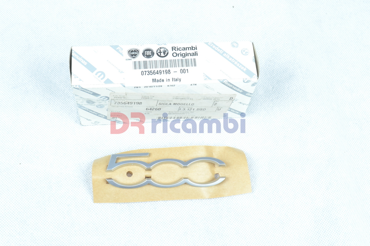 LOGO STEMMA EMBLEMA SIGLA &quot;500&quot; PLANCIA PORTASTRUMENTI FIAT ABARTH 500 735649198