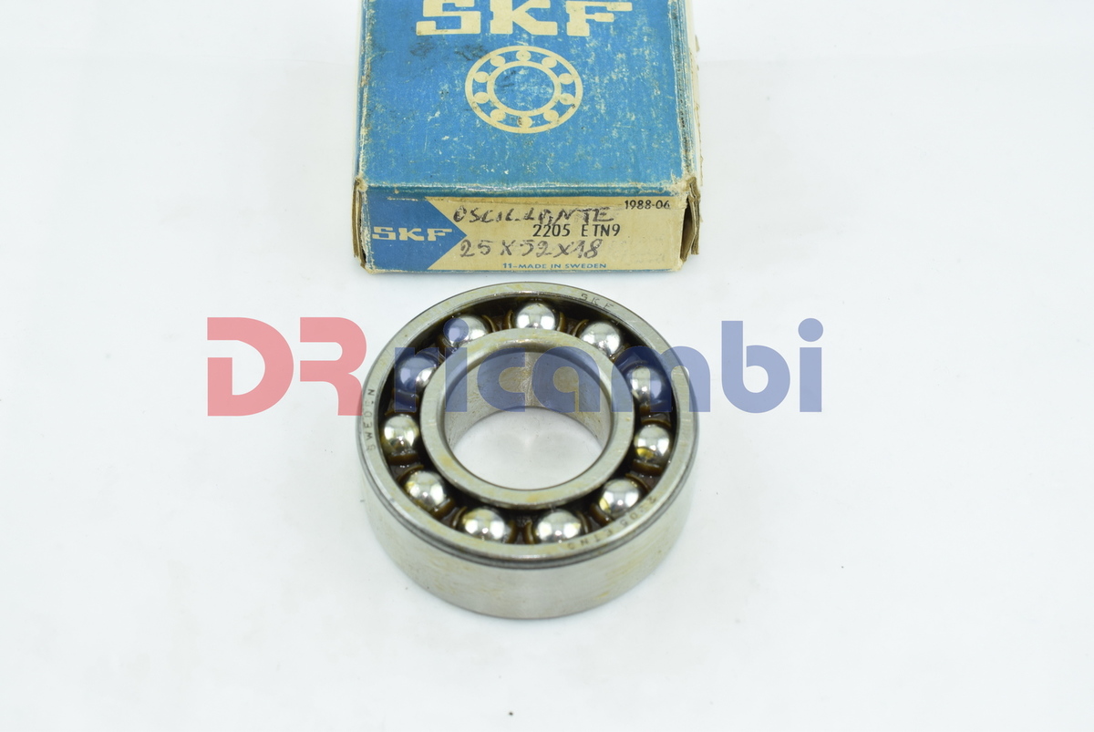 CUSCINETTO ORIENTABILE A SFERE GABBIA IN POLIAMMIDE SKF 2205 ETN9  - D.25x52x18