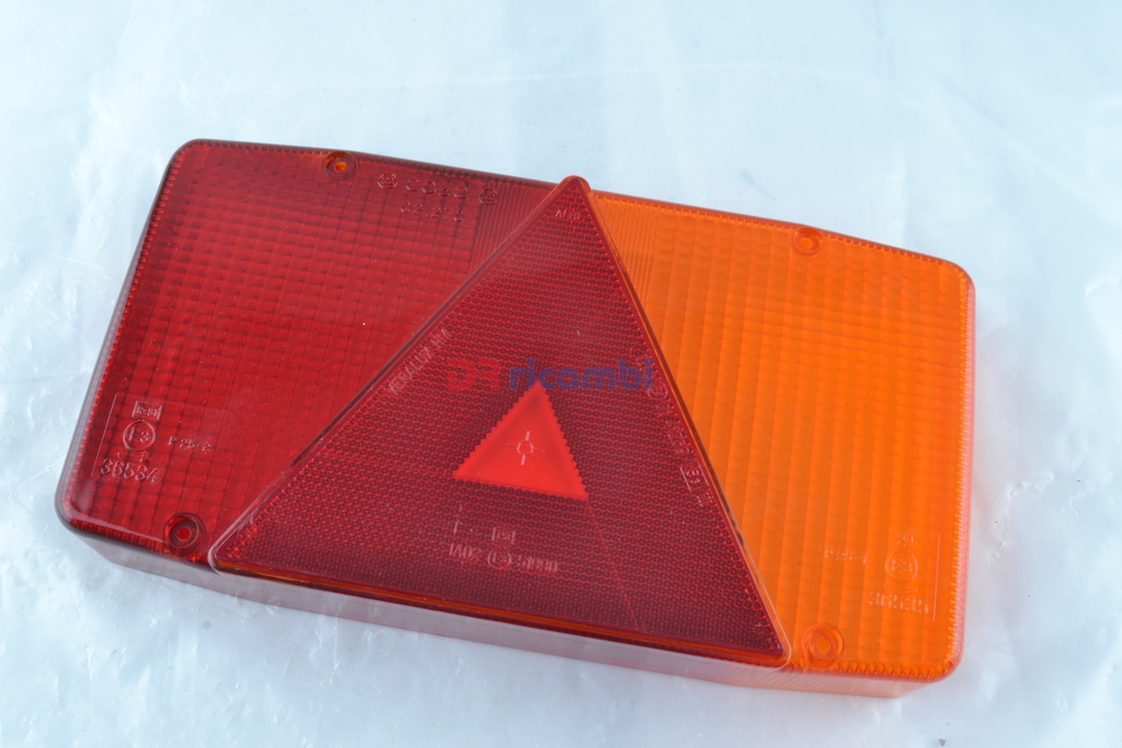 TRASPARENTE PLASTICA ROSSO ARANCIO FANALE POST RIMORCHIO TRATTORE CAMION DR1924