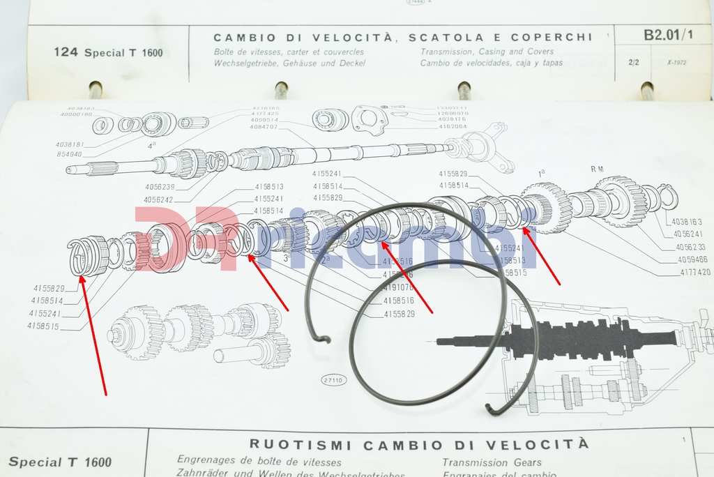 MOLLA  DI SPINTA SINCRONIZZATORE CAMBIO FIAT 124 SPORT - CAMPAGNOLA FIAT 4155829