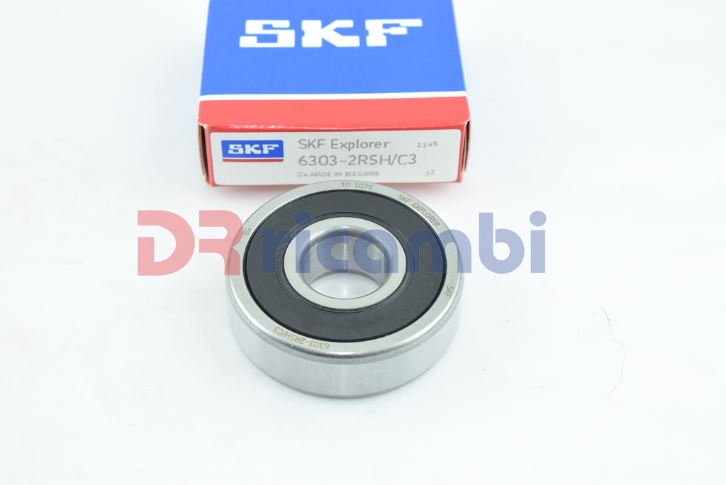 CUSCINETTO RIGIDO A UNA CORONA DI SFERE SKF 6303-2RS1C3 6303 2RSH/C3 D. 17x47x14