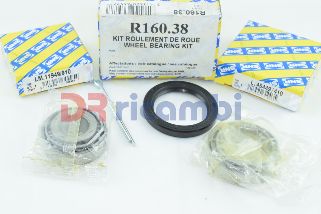 KIT CUSCINETTO RUOTA ANT. ALFA 75 90 ALFETTA GIULIETTA GTV SNR R160.38 VKBA1487