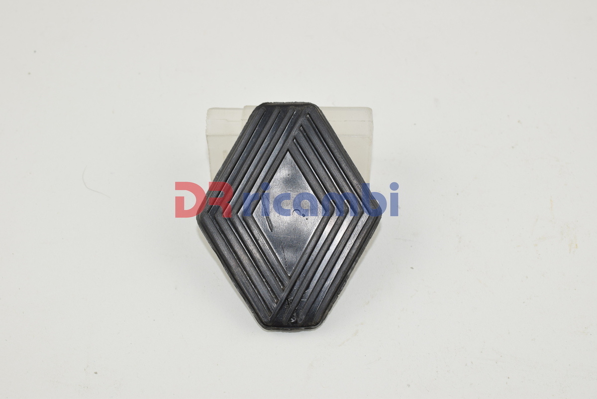 LOGO FREGIO RENAULT D'EPOCA ( 63 mm x 50 mm ) IN PLASTICA NERO DR0366