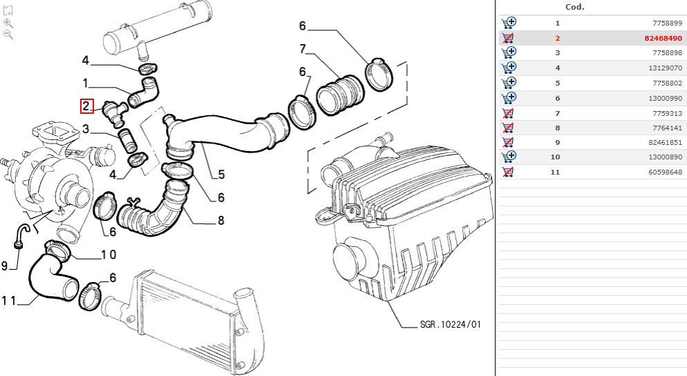 VALVOLA PER ALIMENTAZIONE CARBURANTE FIAT COUPE LANCIA DEDRA KAPPA 82468490