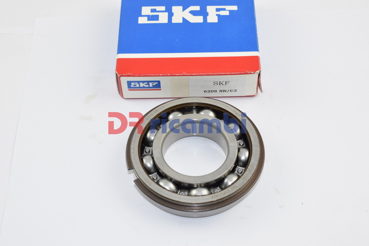 CUSCINETTO CAMBIO A SFERE CON SEDE ANELLO ELASTICO SKF 6208NR/C3  D. 40x80x18