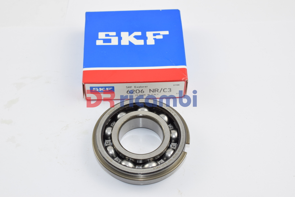 CUSCINETTO CAMBIO A SFERE CON SEDE ANELLO ELASTICO SKF 6206NR/C3 - D. 30x62x16