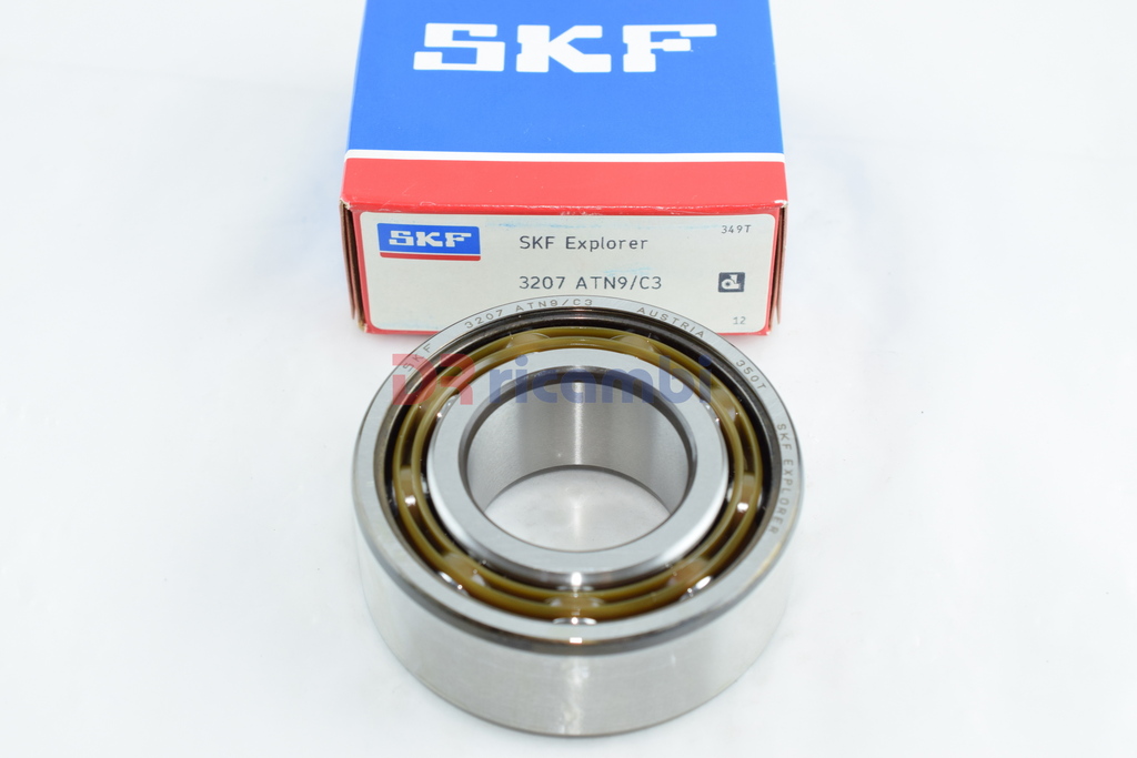 CUSCINETTO RIGIDO A DUE CORONE DI SFERE CONTATTO OBLIQUO SKF 3207ATN9C3 35x72x27