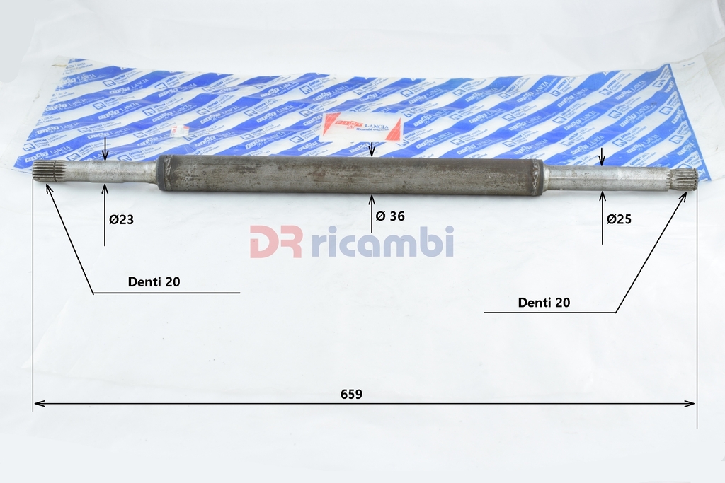 SEMIASSE ALBERO DI TRASMISSIONE AUTOBIANCHI A112 LATO DESTRO LUNGO 659 mm 235652