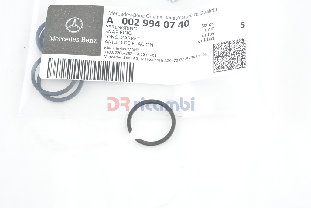 ANELLO CAMBIO FERMO ELASTICO DI SICUREZZA ALBERO PRIMARIO MERCEDES  A 0029940740