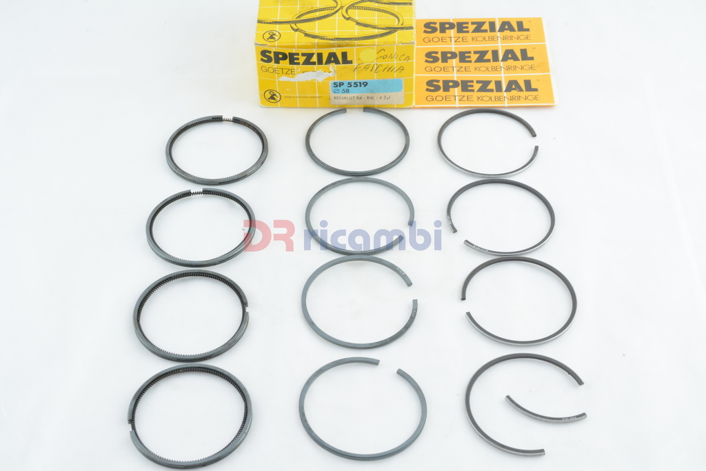 SERIE FASCE SEGMENTI PISTONI PER RENAULT R4 R4L Ø 58 62&gt; 845 cc GOETZE SP5519/1