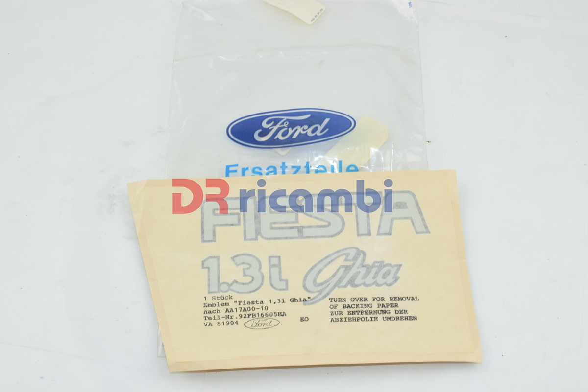 DECALCOMANIA ADESIVO FREGIO SIGLA MODELLO FORD FIESTA &quot; 1.3i GHIA &quot; FORD 6547221