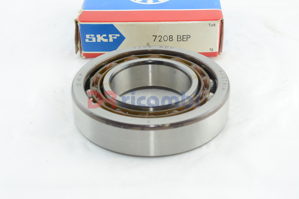 CUSCINETTO OBLIQUO A SFERE A CONTATTO ANGOLARE  SKF 7208 BEP - D. 40x80x18