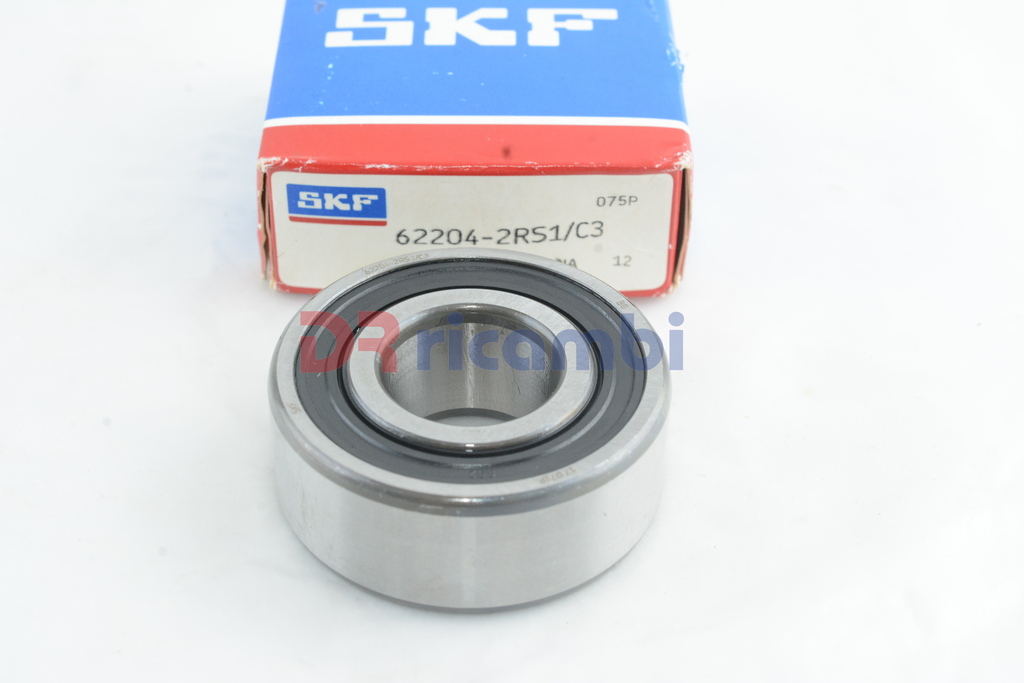 CUSCINETTO RIGIDO A UNA CORONA DI SFERE SIGILLATO SKF 62204 2RS1/C3 D. 20x47x18