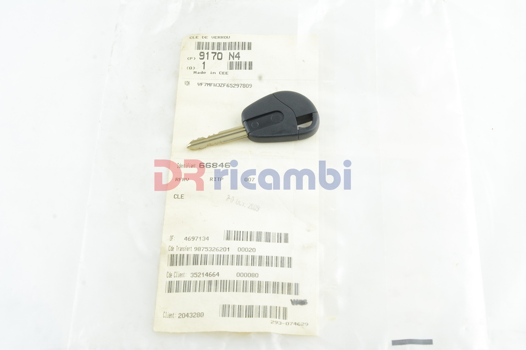 CHIAVE SOSTITUIVA VETTURE CITROEN PEUGEOT - CITROEN 9170N4 - 9470.N4 - 9407 N4