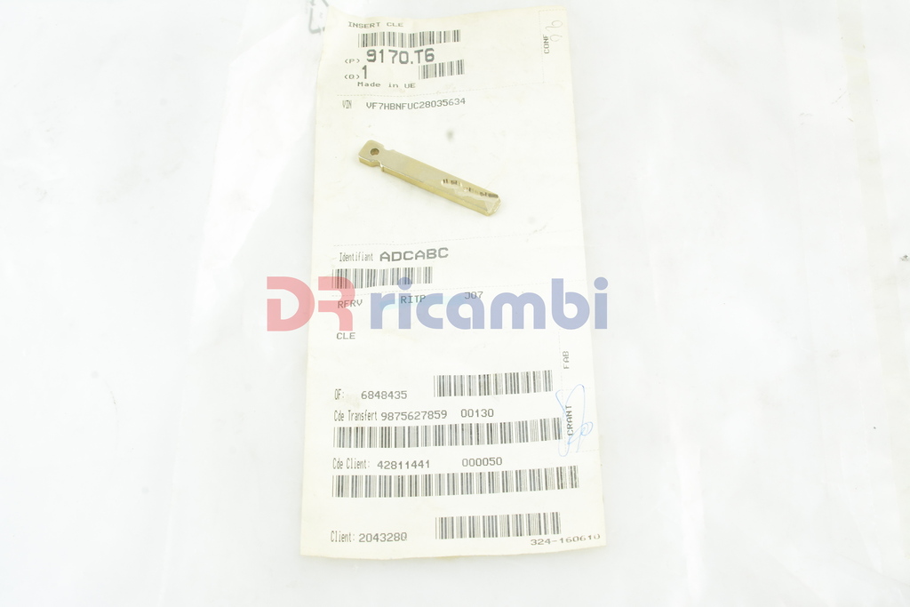 INSERTO CHIAVE SOSTITUIVA VETTURE CITROEN PEUGEOT - CITROEN 9170T6 - 9170.T6