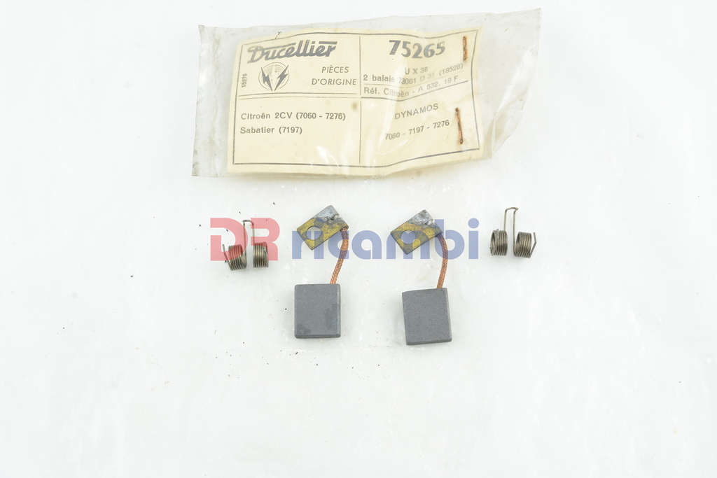 SERIE SPAZZOLE DINAMO ALTERNATORE PER CITROEN 2CV (7060-7276) SABATIER - 75265