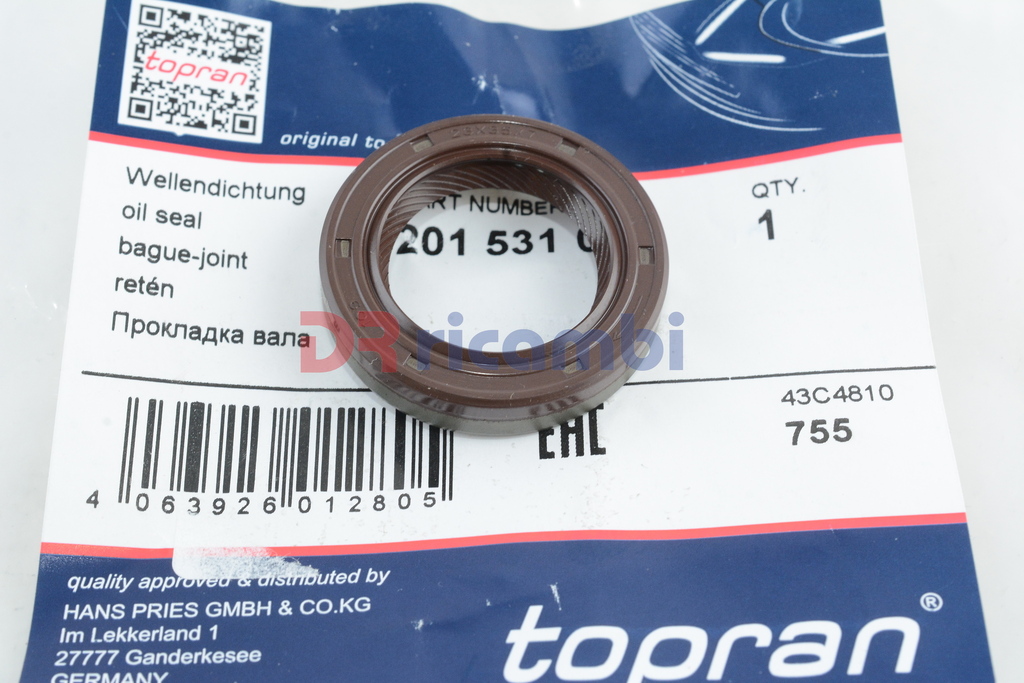 PARAOLIO ALBERO PRIMARIO OPEL ASTRA F VECTRA A KADET - TOPRAN 201 531 D. 23x35x8