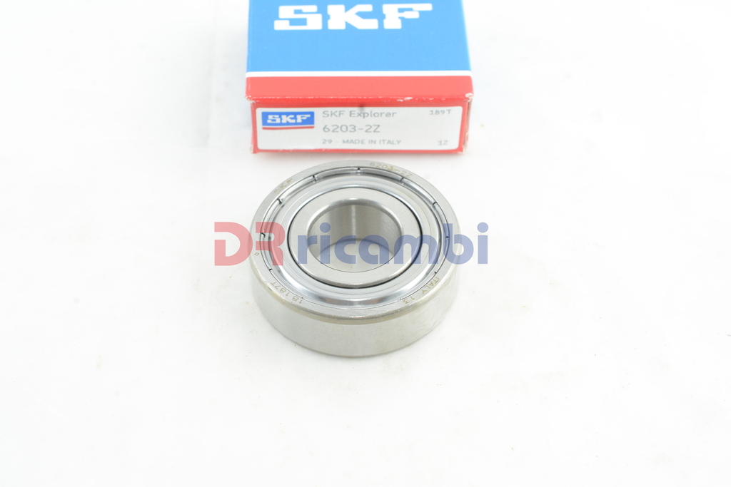 CUSCINETTO RADIALE RIGIDO A SFERE CHIUSO AMBO I LATI - SKF 6203-2Z - D. 17x40x12