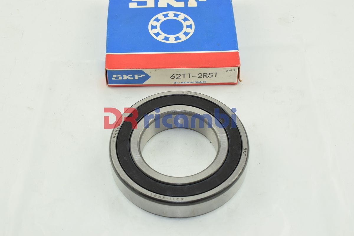 CUSCINETTO A SFERE RADIALE RIGIDO SIGILLATO AMBO I LARI SKF 6211-2RS1  55x100x21