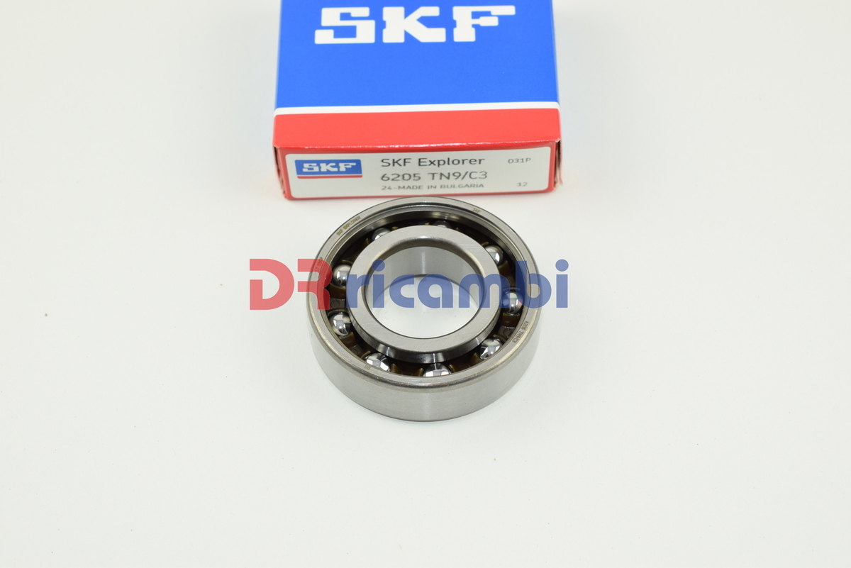 CUSCINETTO A SFERE RIGIDO CON GABBIA IN POLIAMMIDE SKF 6205 TN9 C3 - D. 25x52x15