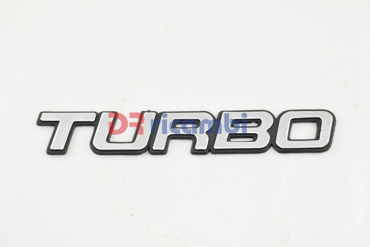 LOGO FREGIO SIGLA MODELLO 17 x 2,5 mm &quot; TURBO &quot; DR0990