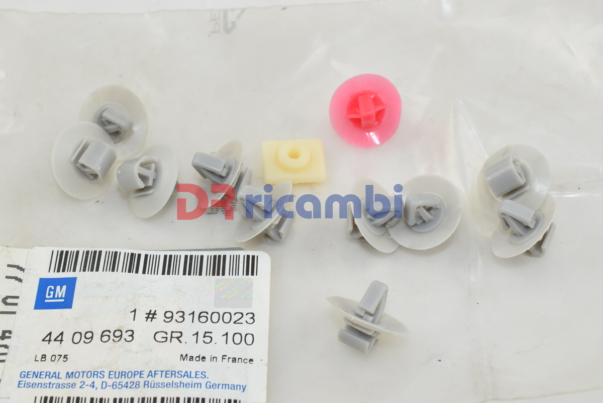 KIT CLIP FISSAGGIO BARRE LATERALI OPEL VIVARO RENAULT OPEL 4409693 93160023