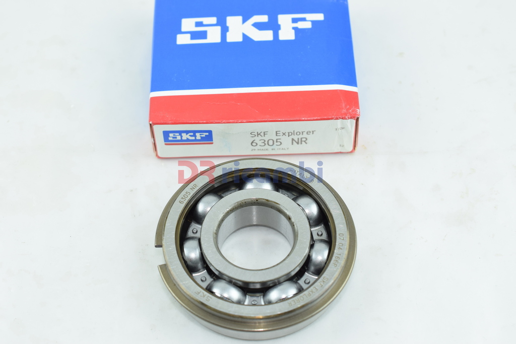 CUSCINETTO A SFERE CAMBIO CON SEDE PER ANELLO ELASTICO SKF 6305NR - D. 25x62x17