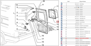 [7588111] PROFILATO GOMMA CRISTALLO PORTA POSTERIORE FIAT FIORINO - FIAT 7588111